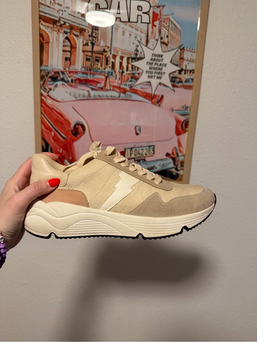 White Raven Neutral Chunky Sneakers Beige Cream Platform Athletic Shoes
